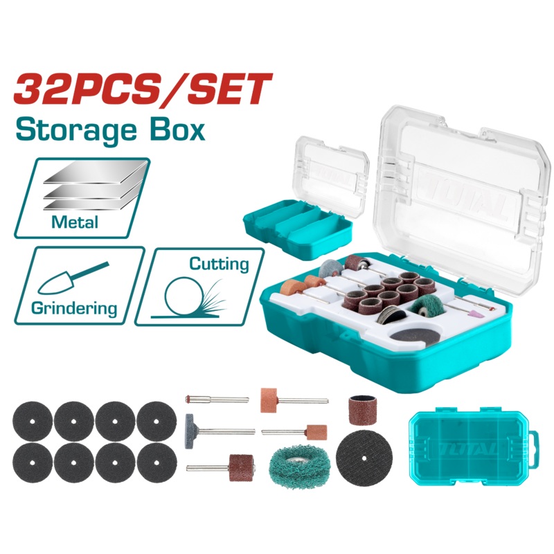 Total tools Sanding and grinding set for mini drill , 23 pcs. - TAKMG5031