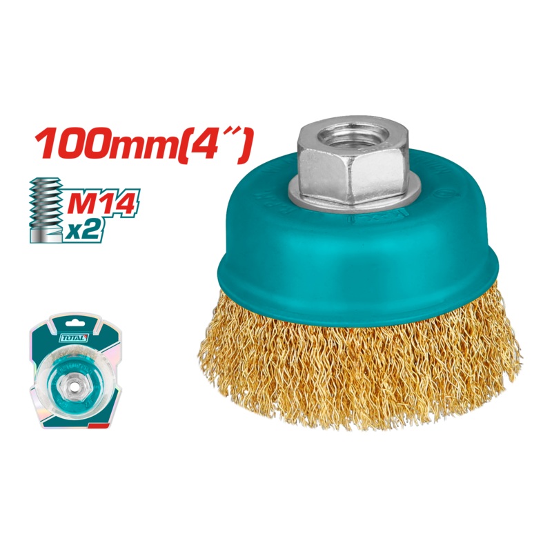 Total tools Wire cup brush 100 mm , M14 - TAC31041